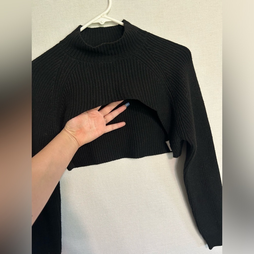 Anthropologie nwot mock neck cropped sweater - Picture 4 of 5
